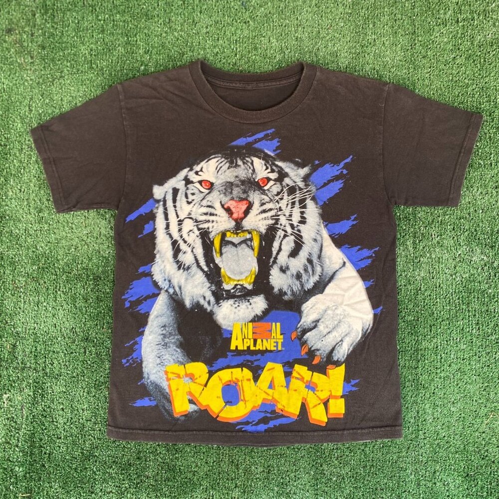 Vintage 90s Animal Planet Shirt Tiger Nature Wildlife Tee